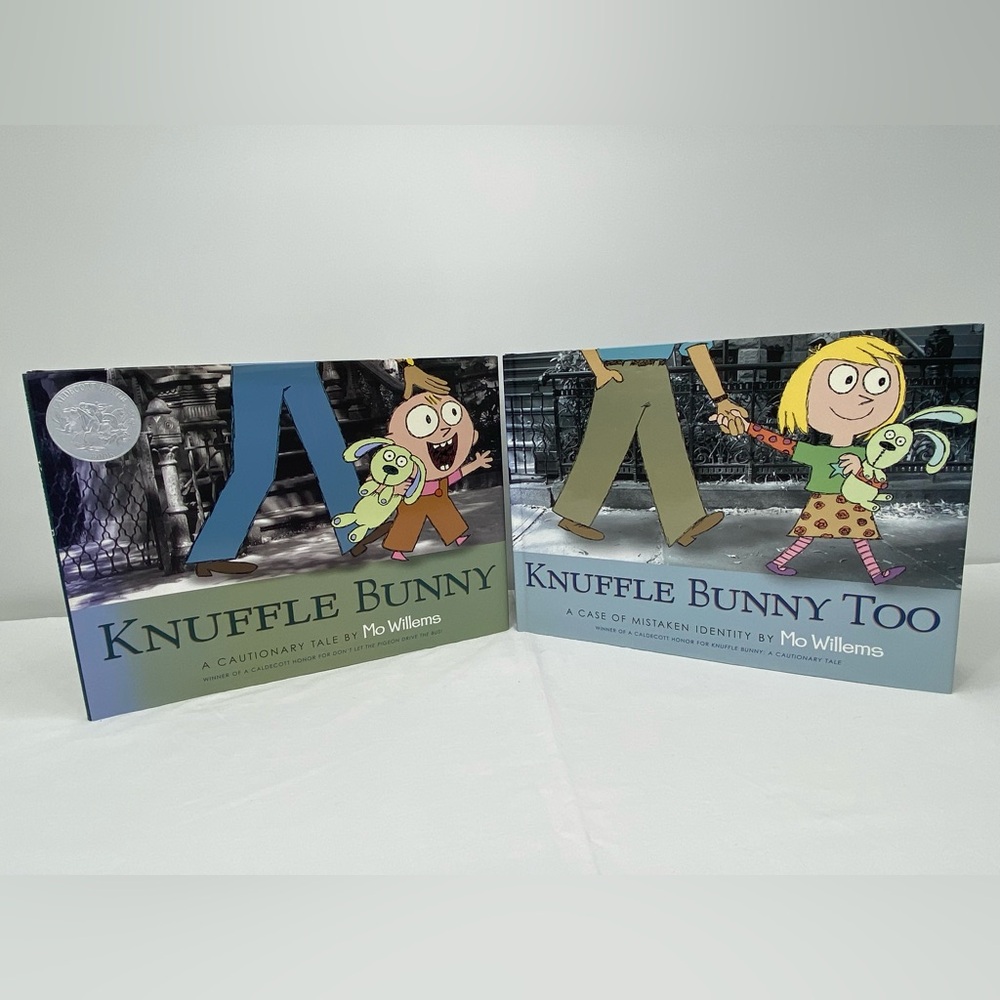 Knuffle Bunny Picture Books Set by - Green and Blue Covers